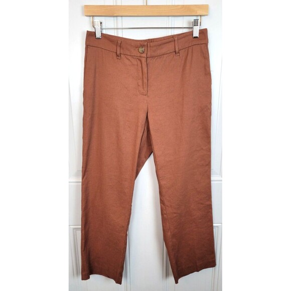 J. Jill Love Linen Straight Leg Ankle Pants Size 4 - Picture 1 of 8